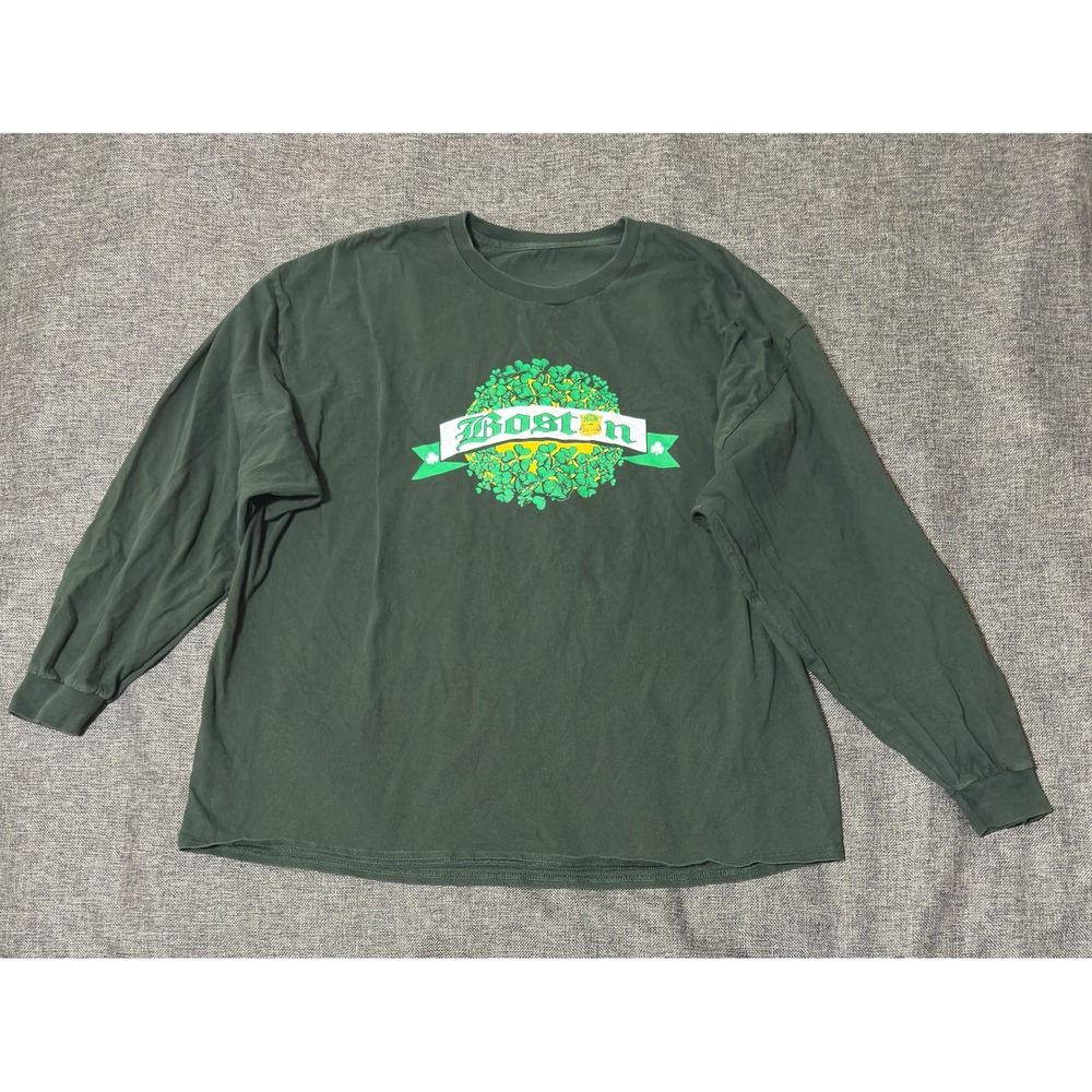 Unbranded Mens 3XL Long Sleeve TShirt Boston Police St Patricks Day Celtic Green